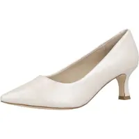 Caprice Damen Pumps aus Leder mit spitzer Form und Stiletto Absatz 9-22401-46, Größe:38 EU, Farbe:Weiß
