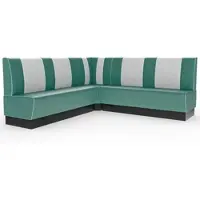 BIG Möbel Americano Retro Eckbank | 204x204 cm | Dinerbank Set Türkis & Weiß | Gastro Sitzbank mit Ecke
