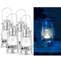 Lunartec 4er-Set helle LED-Sturmlampe, Akku, 200lm, 3W, tageslichtweiß, silbern