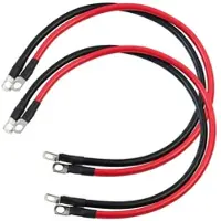 Revolt 4er-Set Batteriekabel mit Ringösen, je 50 cm, 16 mm2, rot/schwarz