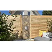 Meingartenversand.de Bienenhotel I 60 x 60 cm - Insektenhotel aus Lärche / Robinie, Naturbelassen – Bienenhaus aus Lärche mit Fenster – Wildbienenhotel – ideal für Gärten