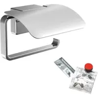 Emco cue Toilettenpapierhalter Bundle bestehend aus Toilettenpapierhalter mit Deckel und Klebeset, 010-8702