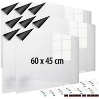 INFACTORY 8er-Set magnetische Whiteboard-Folien, selbstklebend, Marker, 60x45 cm