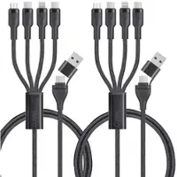 Callstel 2 x Lade- & Datenkabel USB-C/A zu USB-C/Micro-USB/Lightning, 1,2m, 60W
