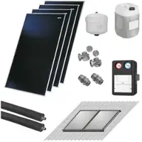 WOLF-Garten WOLF Solaranlage mit 4 Stk. CFK-1 Kollektoren, SM2-2 Regelung und Zubehör zur solaren Nachrüstung - 2486524W11