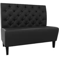 BIG Möbel Gastro Sitzbank Paris | 180 cm breit | Kunstleder Schwarz | Chesterfield | Dinerbank