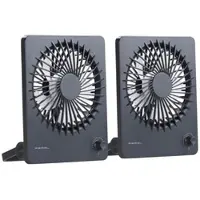 Pearl 2er-Set Kompakter Akku-Tisch- & Wandventilator, stufenlos einstellbar