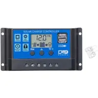Revolt Solar-Laderegler für 12/24-V-Akkus, PWM-Lademodus, 2 USB-Ports, 20 A