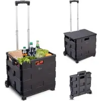 Xcase Klappbarer Einkaufstrolley, Teleskop-Griff, Deckel, 2 Rollen, bis 35kg