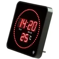 Lunartec Flache LED-Funk-Tisch- und Wanduhr, Temperatur-Anzeige, rote LEDs