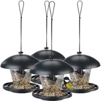 ROYAL GARDINEER 4er-Set wetterfeste Vogelfutterhäuser zum Aufhängen