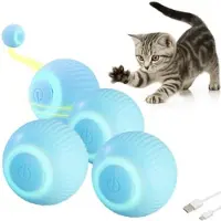 SWEETYPET 4er-Set Akku-Katzenspielzeuge mit LED-Licht, blau
