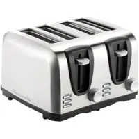 Rosenstein & Söhne Edelstahl-Toaster für 4 Scheiben, 1300 W