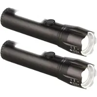 Pearl 2er-Set 2in1-Akku-LED-Taschenlampen mit COB-LED-Arbeitsleuchte