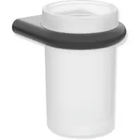 Hewi Serie 480 Glasbecher 480.04.00060DC mit Halter, pulverbeschichtet, schwarz matt