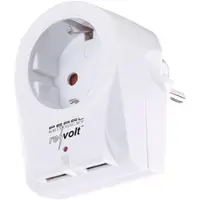 Revolt 2in1-Steckdose mit 2-fach-USB-Netzteil, 2,1 A, Überspannungsschutz