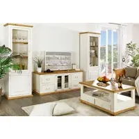 1a Direktimport TV-Kommode, Lowboard MEXICO weiss / honig, Pinie, Shabby Möbel Landhaus
