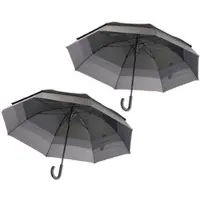 Carlo Milano 2er-Set Großer XXL-Automatik-Stockschirm, windfest, Ø 130 cm