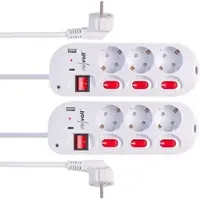 Revolt 2er-Set 3-fach-Steckdosenleiste, einzeln schaltbar, 1x USB-C PD/USB-A