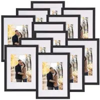 Your Design 12er-Set Bilderrahmen aus Holz, bruchsicheres Acrylglas, A4, schwarz