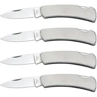 Semptec 4er-Set Edelstahl-Taschenmesser mit 75 mm Klingenlänge