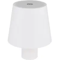 Globo Tischlampe Außen Tischleuchte Flaschenlampe weiß LED Gartenlampe Touchdimmer Akku USB, Metall, 1x LED 3W 130lm, DxH 10,6x13 cm