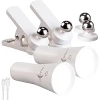 Lunartec 2er-Set 3in1-Akku-Wand-, Klemm- und Taschenlampe, mit 3 Modi, weiß