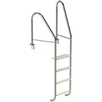 Edelstahl Eichenwald Poolleiter Modell 07 Marina Öffentlich Einbauhalterung Beckentiefe 1340mm 4 Stufen