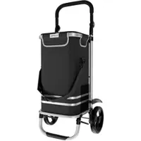 24MOVE Einkaufstrolley VEHLO 3in1 Trolley faltbarer Einkaufswagen mit Kühlfach, schwarz