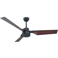 V-TAC Decken Ventilator mit Fernbedienung Wohnzimmer Lüfter, schwarz braun, Sommer-/Wintermodus 3 Geschwindigkeiten Timer, 132 cm