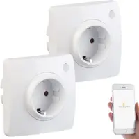 Luminea Home Control 2er-Set WLAN-Unterputz-Steckdosen, kompatibel mit Amazon Alexa