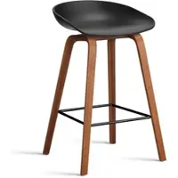 HAY - About A Stool AAS 32 H 65 cm, Walnuss lackiert / Stahl schwarz / black 2.0 (Kunststoffgleiter)
