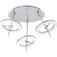 Selltec LED Deckenleuchte Q - AMY Smart Home Spotköpfe verstellbar, dimmbar, CCT Farbwechsel stahlfarbig Wohnzimmer, Flur, Büro-/Arbeitszimmer 6891-55