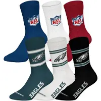 NFL Kurzsocken "Socken 6Pack Crew Socks 6er Pack", Damen, Gr. 43-46, N-Gr, bunt (phildadelphia eagles, mix), Obermaterial: 58% Baumwolle CO. 39% Polyester PES. 3% Elasthan EL., Socken Kurzsocken