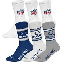 NFL Unisex Socken, 6er Pack - Teams, 6Pack Crew Socks, Football, Logo, Baumwollmischung