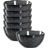 Leonardo Schale "Schalen Matera ø 12.0 cm 6er Set", grau (anthrazit), Schüsseln, Schale