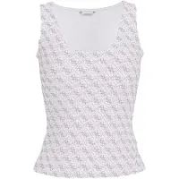 GUESS für Damen. W6GP10K2932 Logo-T-Shirt weiß (M), Lässig, Baumwolle, Ärmellos / Hosenträger