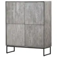 Möbel Kraft Highboard ¦ grau ¦ Maße (cm): B: 115 H: 138 T: 42.0