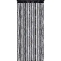 Arsvita Fadenvorhang Metall-Optik Fadengardine Lurex Universalband 140x250 cm (140x250 cm/ schwarz)