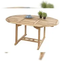 Möbelliebling Gartentisch ausziehbar Teak Holz 120 - 170 cm oval BORNEO