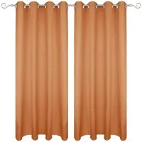 Bestgoodies Dekoschal Ellen Ösen Blickdicht 2er Pack - 140x225 cm Hellbraun