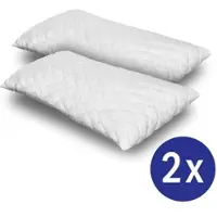 CloudComfort 2 x Basic Gel-Flocken Kopfkissen 40 x 80 cm