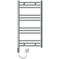 LuxeBath Elektrischer Badheizkörper mit Heizstab 600W 500x800 mm Chrome gerade mit Seitenanschluss