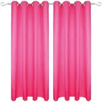 Bestgoodies Dekoschal Ellen Ösen Blickdicht 2er Pack - 140x145 cm Pink