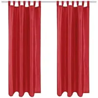 Arsvita 2er Pack Gardine Blickdicht Alessia mit Schlaufen 140x245cm rot