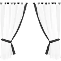 Arsvita Gardinenset mit Schlaufen Skyline Landhausstil 140 cm x 120 cm Anthrazit
