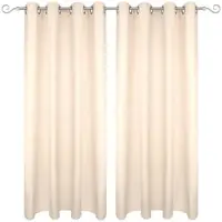 Bestgoodies Dekoschal Ellen Ösen Blickdicht 2er Pack - 140x245 cm Beige