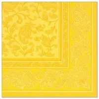 Papstar 250 Servietten "ROYAL Collection" 1/4-Falz 40 cm x 40 cm gelb "Ornaments"