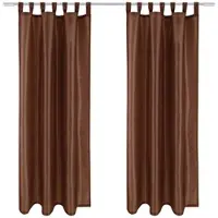 Arsvita 2er Pack Gardine Blickdicht Alessia mit Schlaufen 140x145cm dunkelgrau