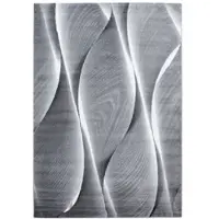 Carpetsale24 Teppich Wohnzimmer Moderne Ombre Design Schwarz - Grau - Weiß 200 x 290 cm - Kurzflor, Schlafzimmer, Esszimmer, Küche